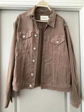Frame Denim Brown Cotton Trucker Jacket